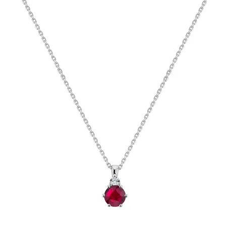 Diamond necklace with Ruby Midnight Serenity