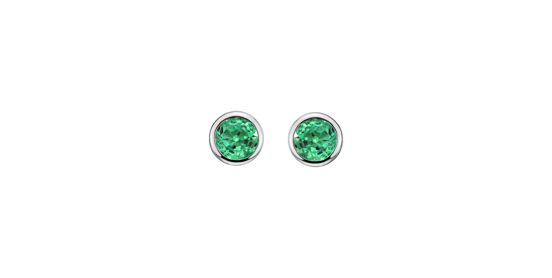 Earrings with Emerald Neon Dots