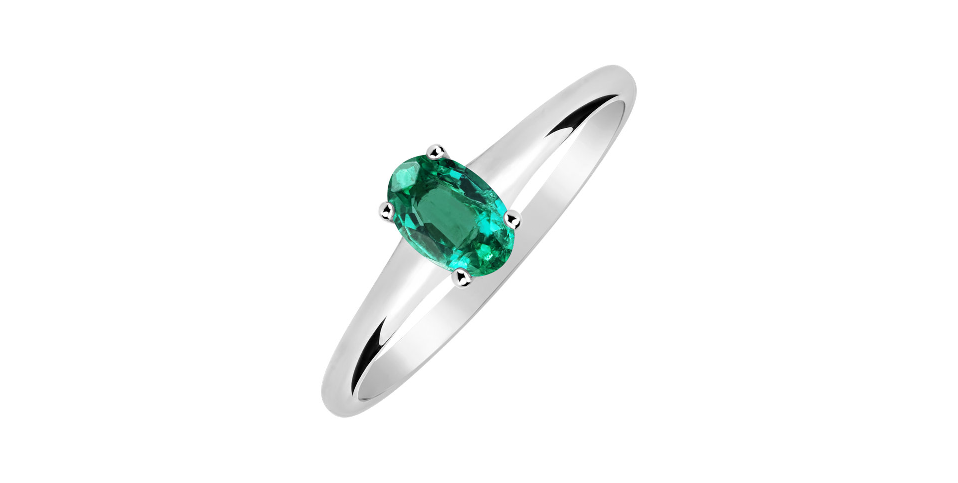 Ring with Emerald Mystic Light