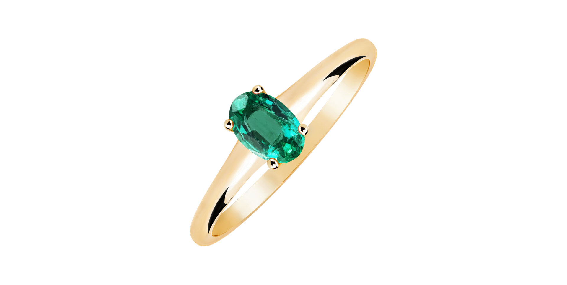 Ring with Emerald Mystic Light