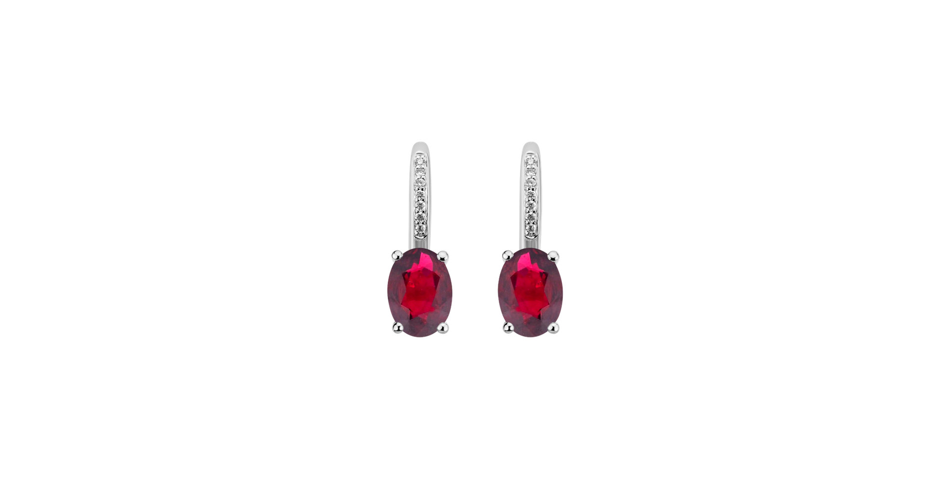 Diamond earrings with Ruby Lauriene