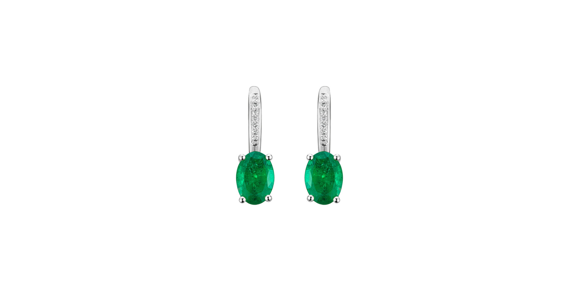 Diamond earrings with Emerald Lauriene
