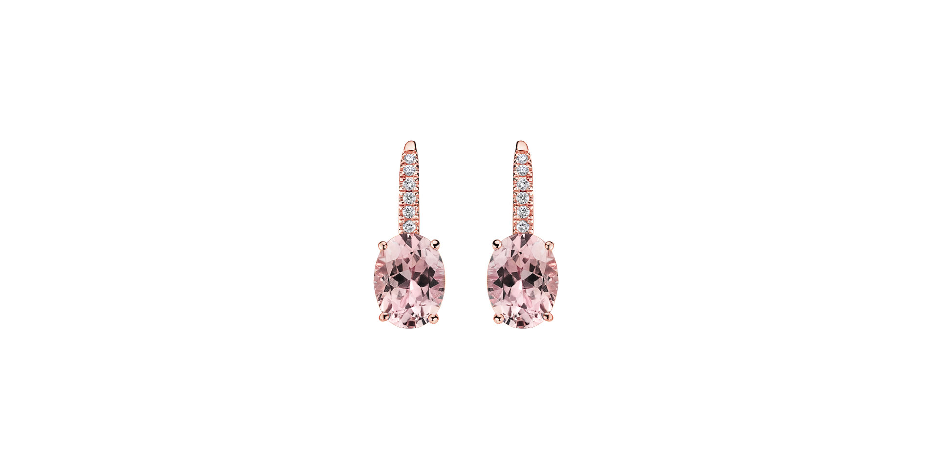 Diamond earrings with Morganite Niké Elegance