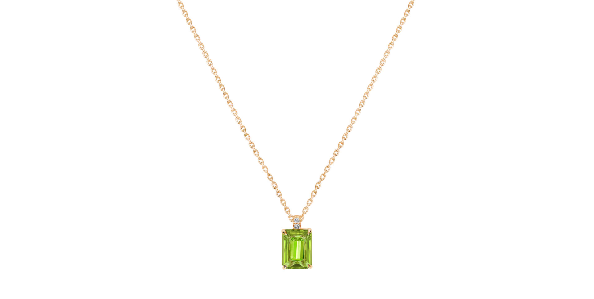 Diamond necklace with Peridot Mireth