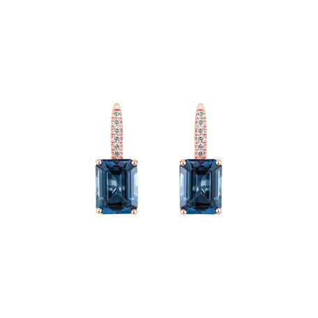 Diamond earrings with Topaz Mireth