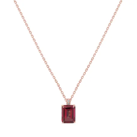 Diamond necklace with Rhodolite Mireth