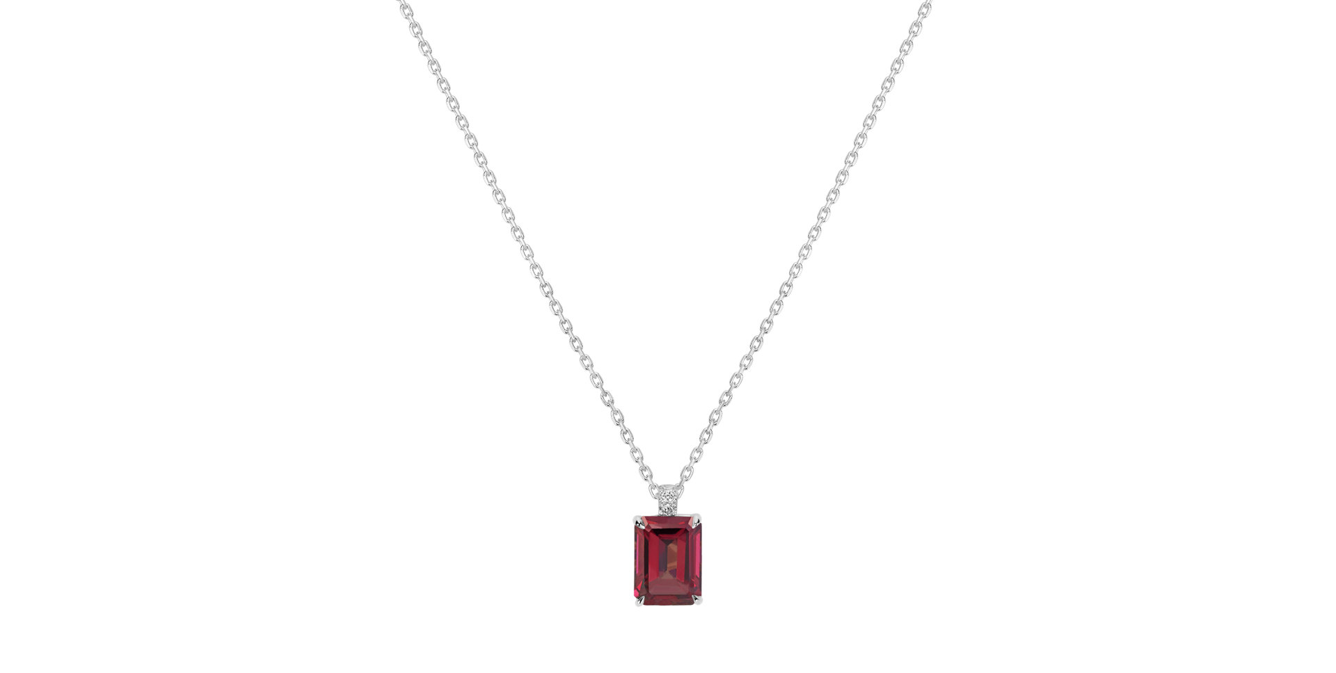 Diamond necklace with Rhodolite Mireth