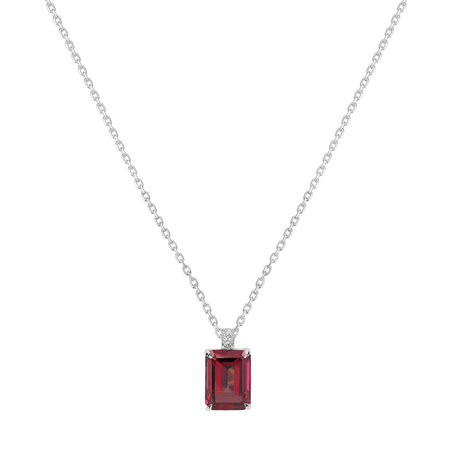 Diamond necklace with Rhodolite Mireth