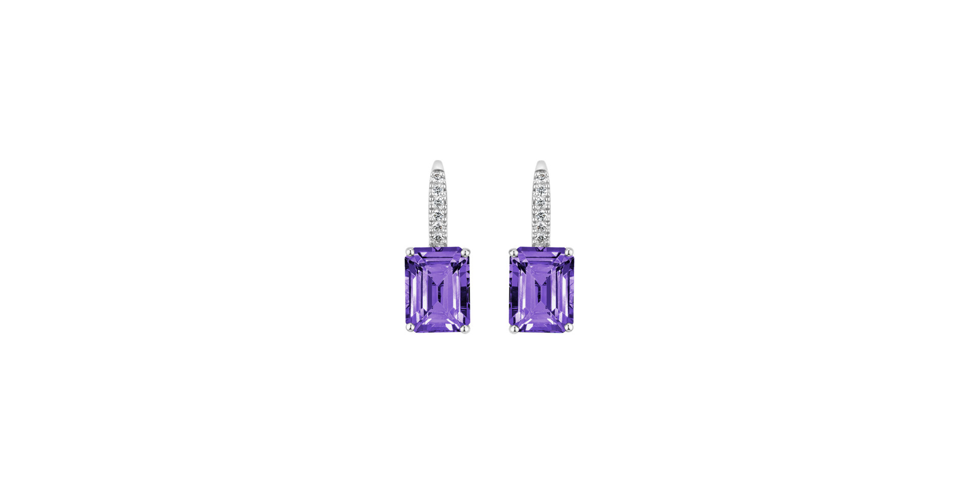 Diamond earrings with Amethyst Mireth