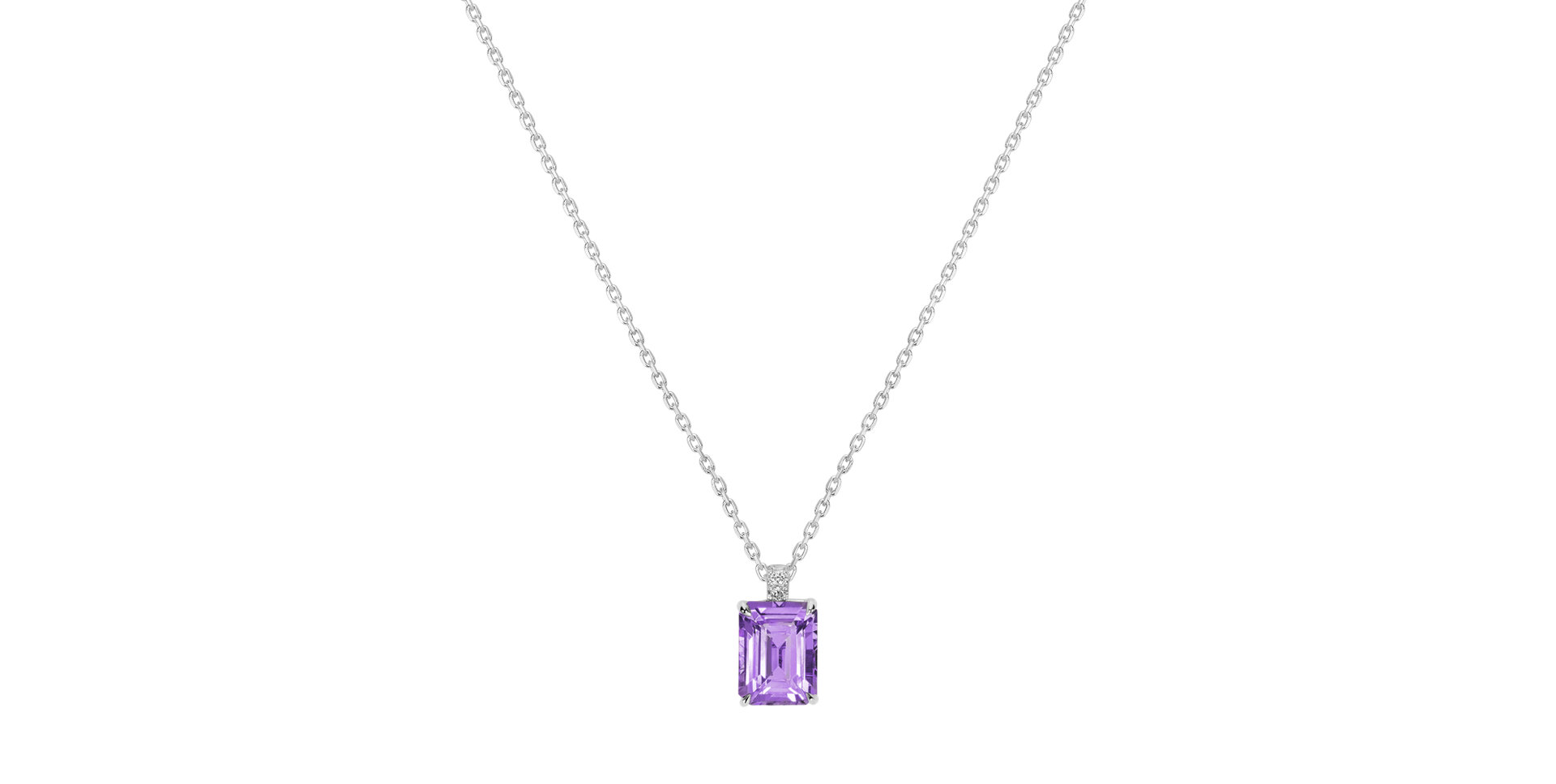 Diamond necklace with Amethyst Mireth