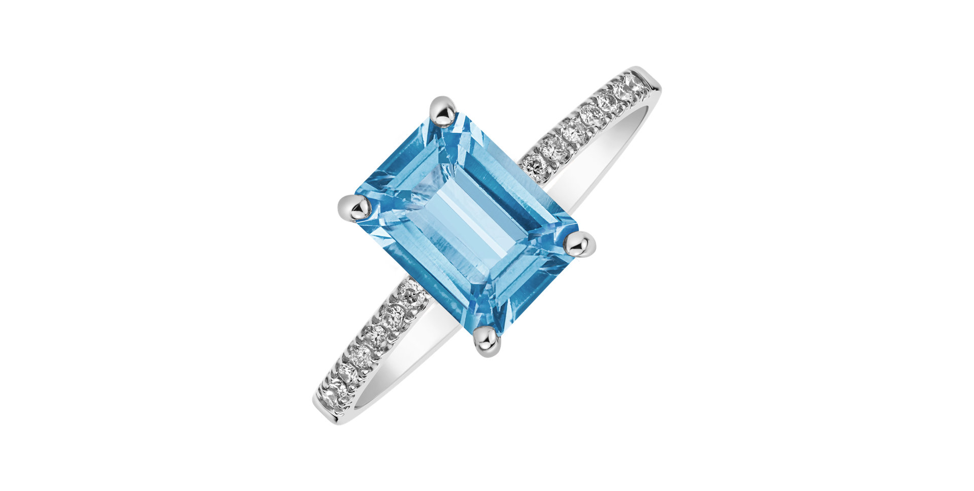 Diamond ring with Topaz Mireth