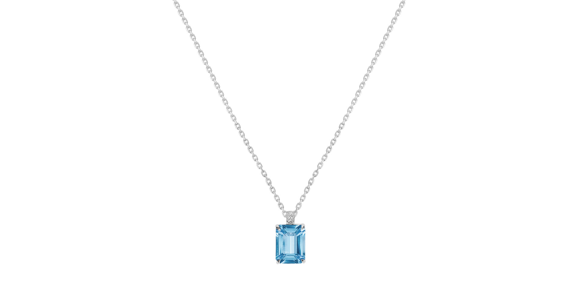 Diamond necklace with Topaz Mireth