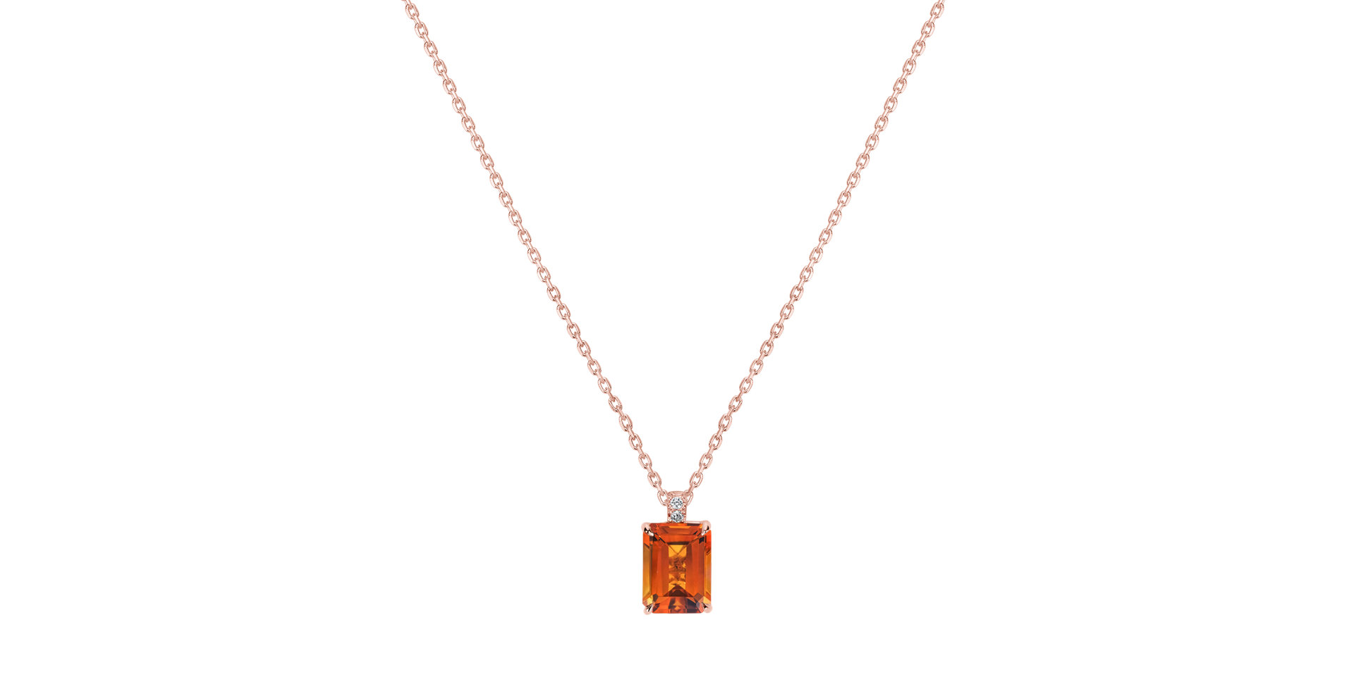 Diamond necklace with Citrine Mireth