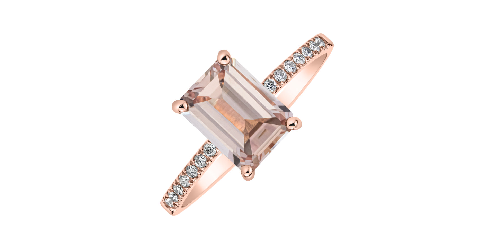 Diamond ring with Morganite Mireth