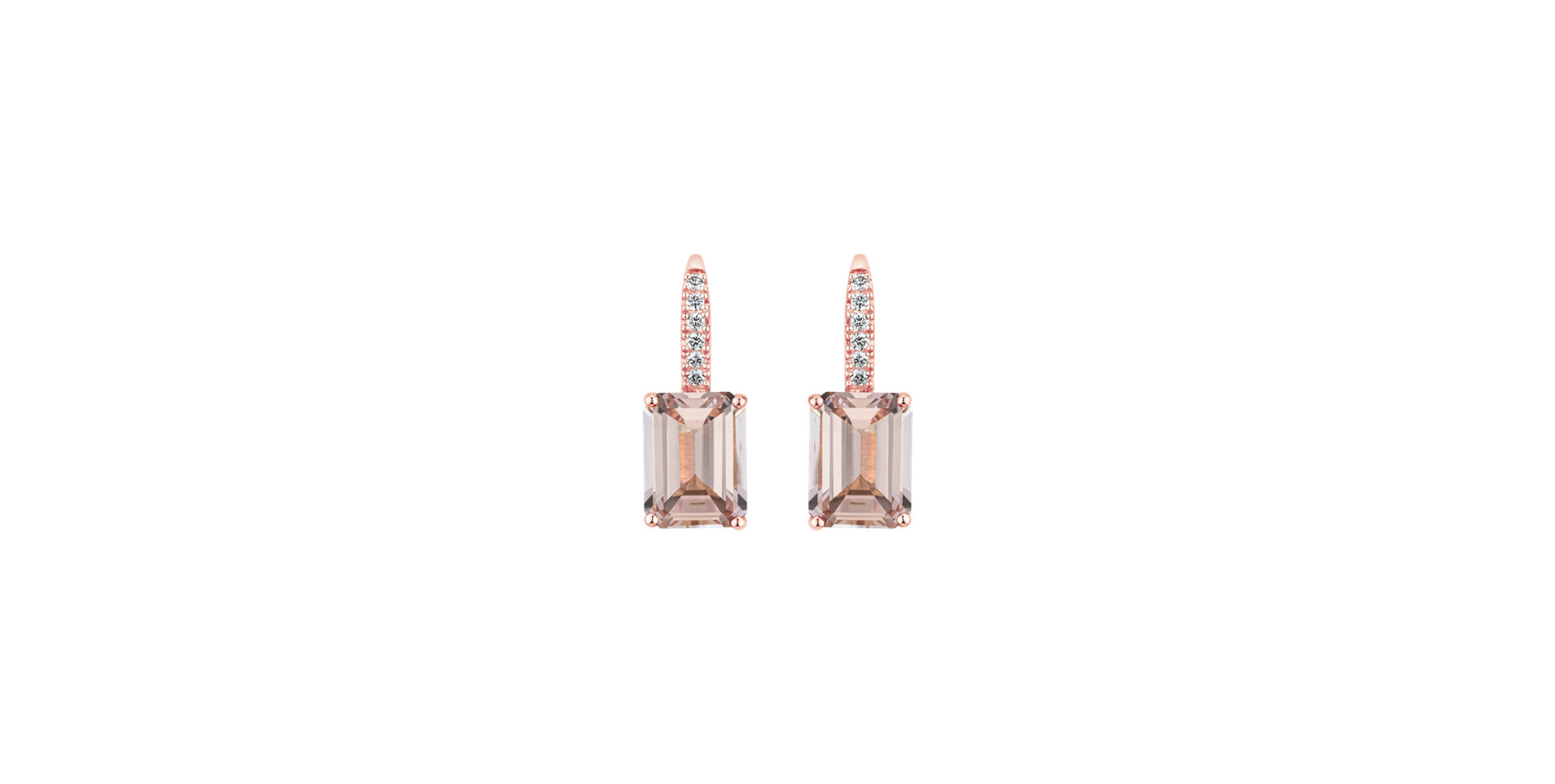 Diamond earrings with Morganite Mireth