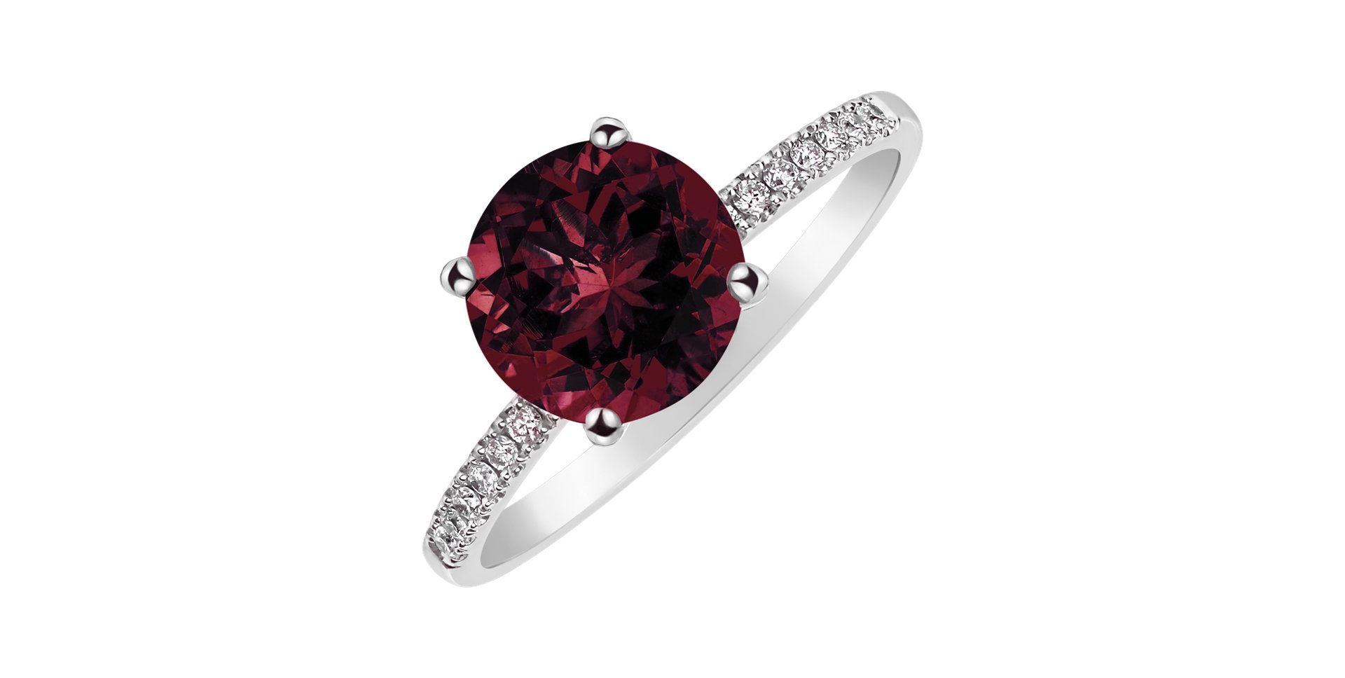 Diamond ring with Rhodolite Zorabelle