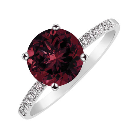 Diamond ring with Rhodolite Zorabelle