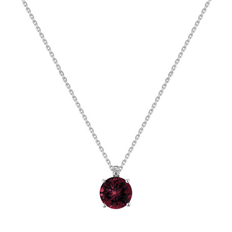 Diamond necklace with Rhodolite Zorabelle