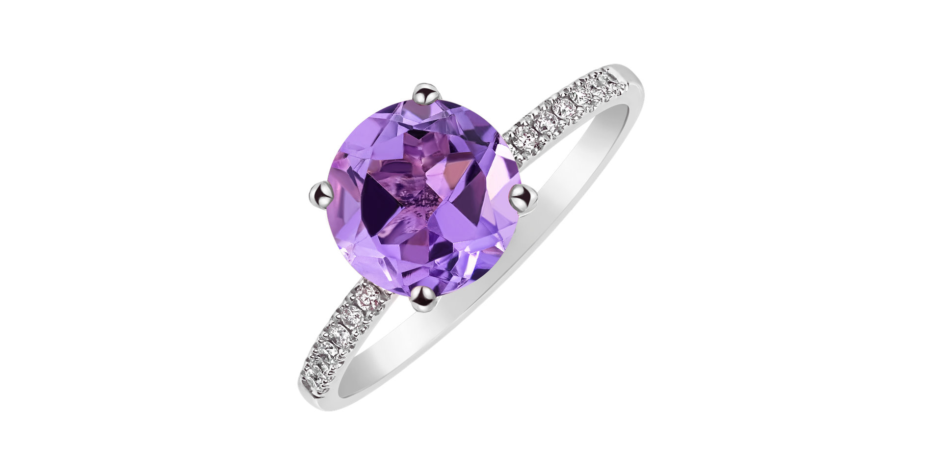Diamond ring with Amethyst Zorabelle