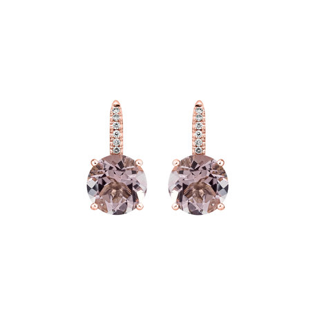 Diamond earrings with Morganite Zorabelle