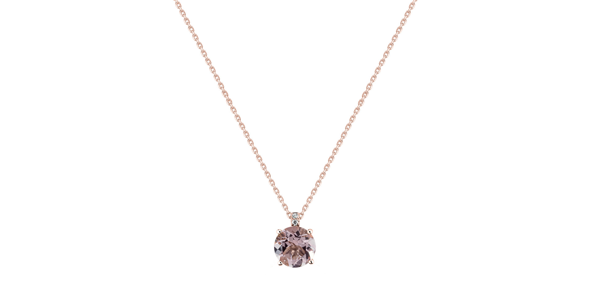 Diamond necklace with Morganite Zorabelle