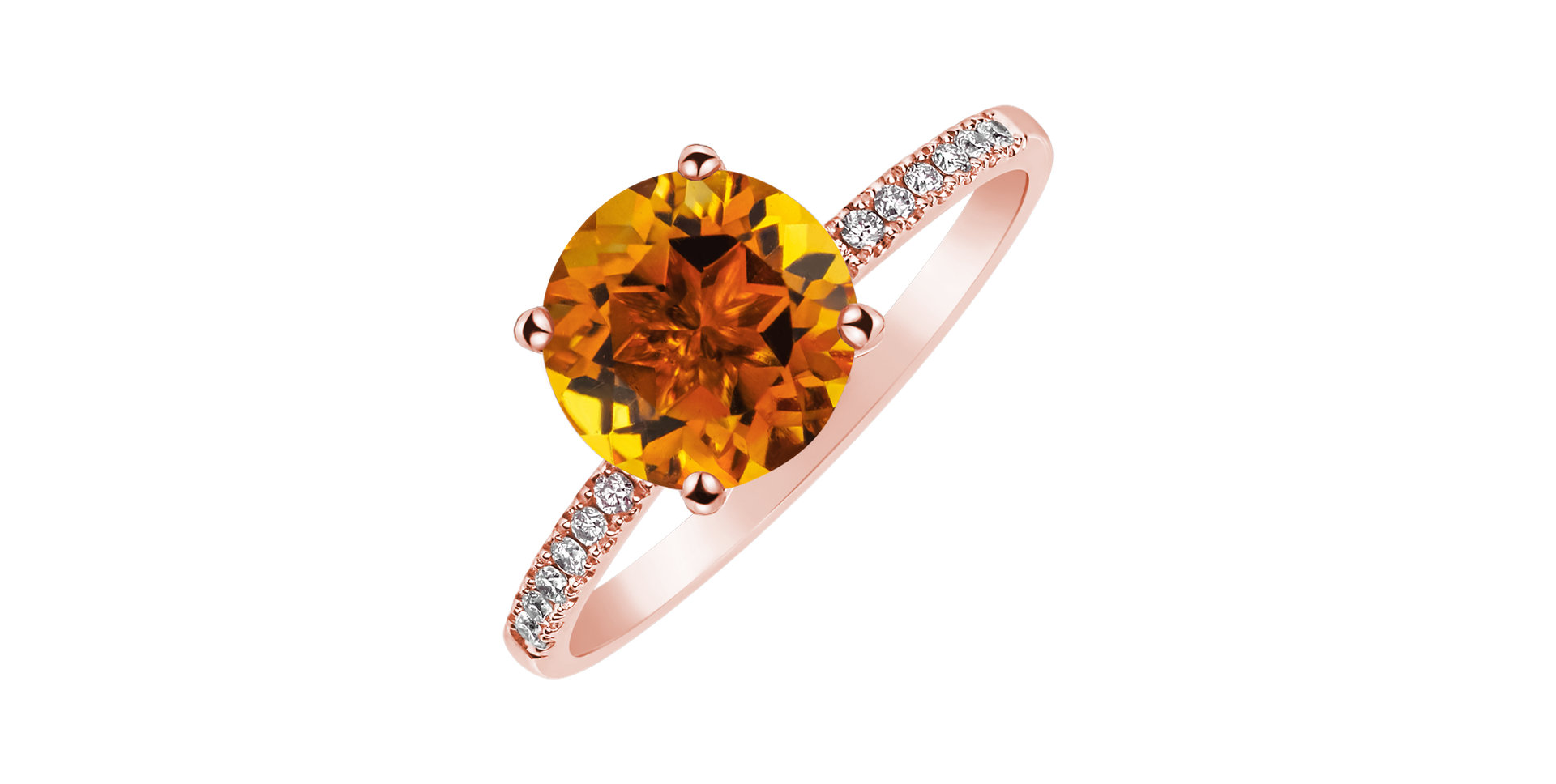 Diamond ring with Citrine Zorabelle