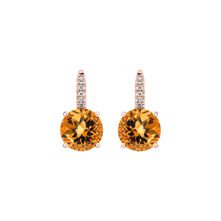 Diamond earrings with Citrine Zorabelle