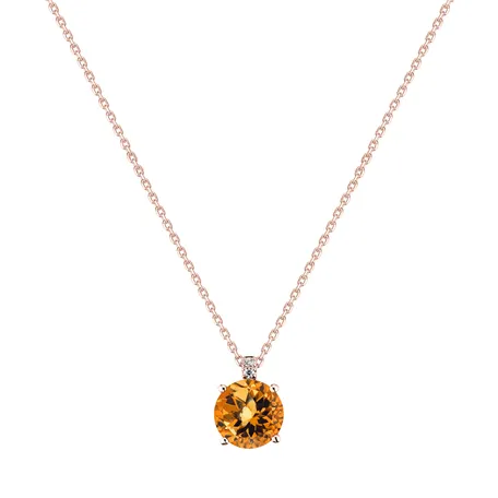 Diamond necklace with Citrine Zorabelle