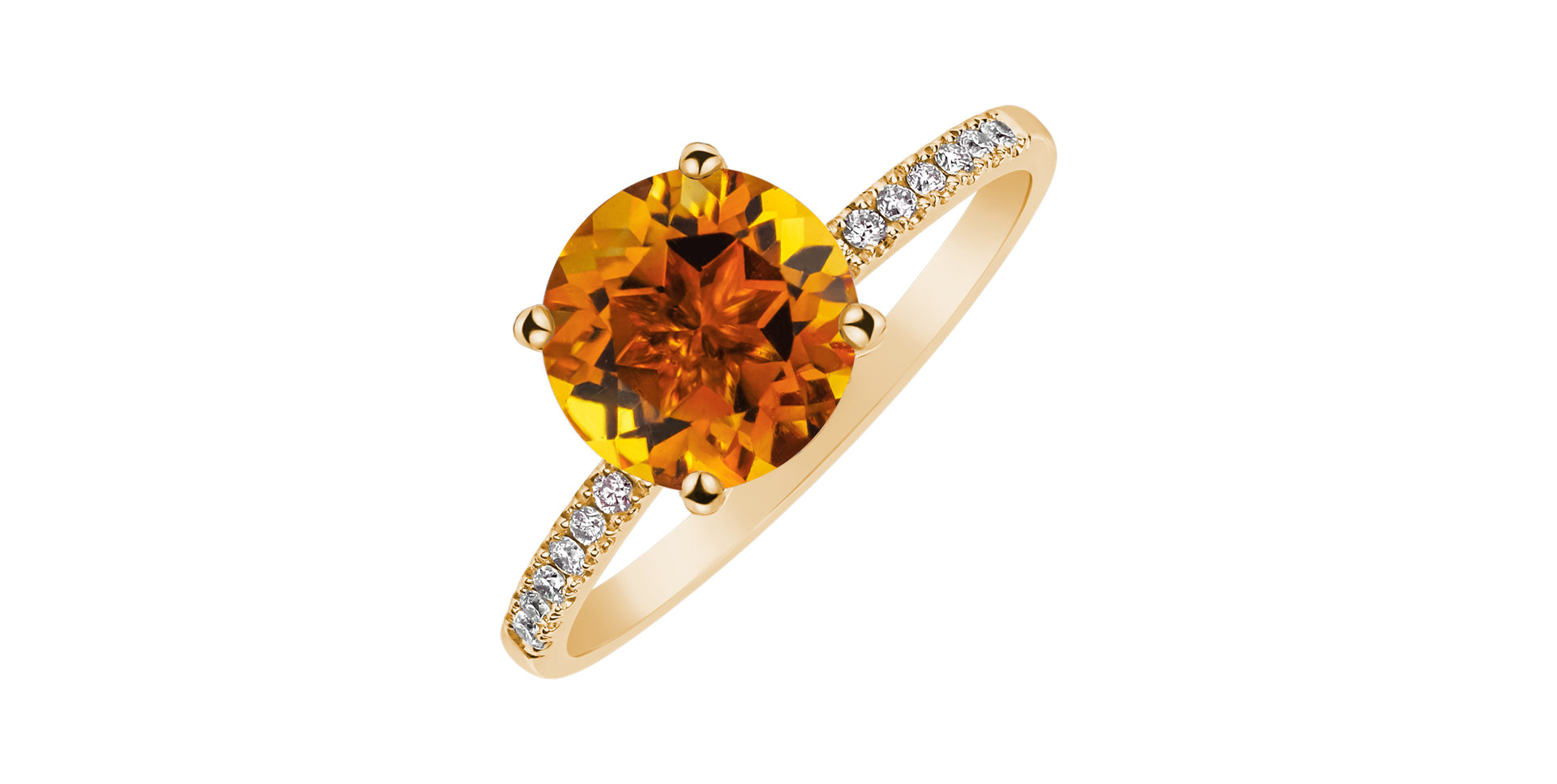Diamond ring with Citrine Zorabelle