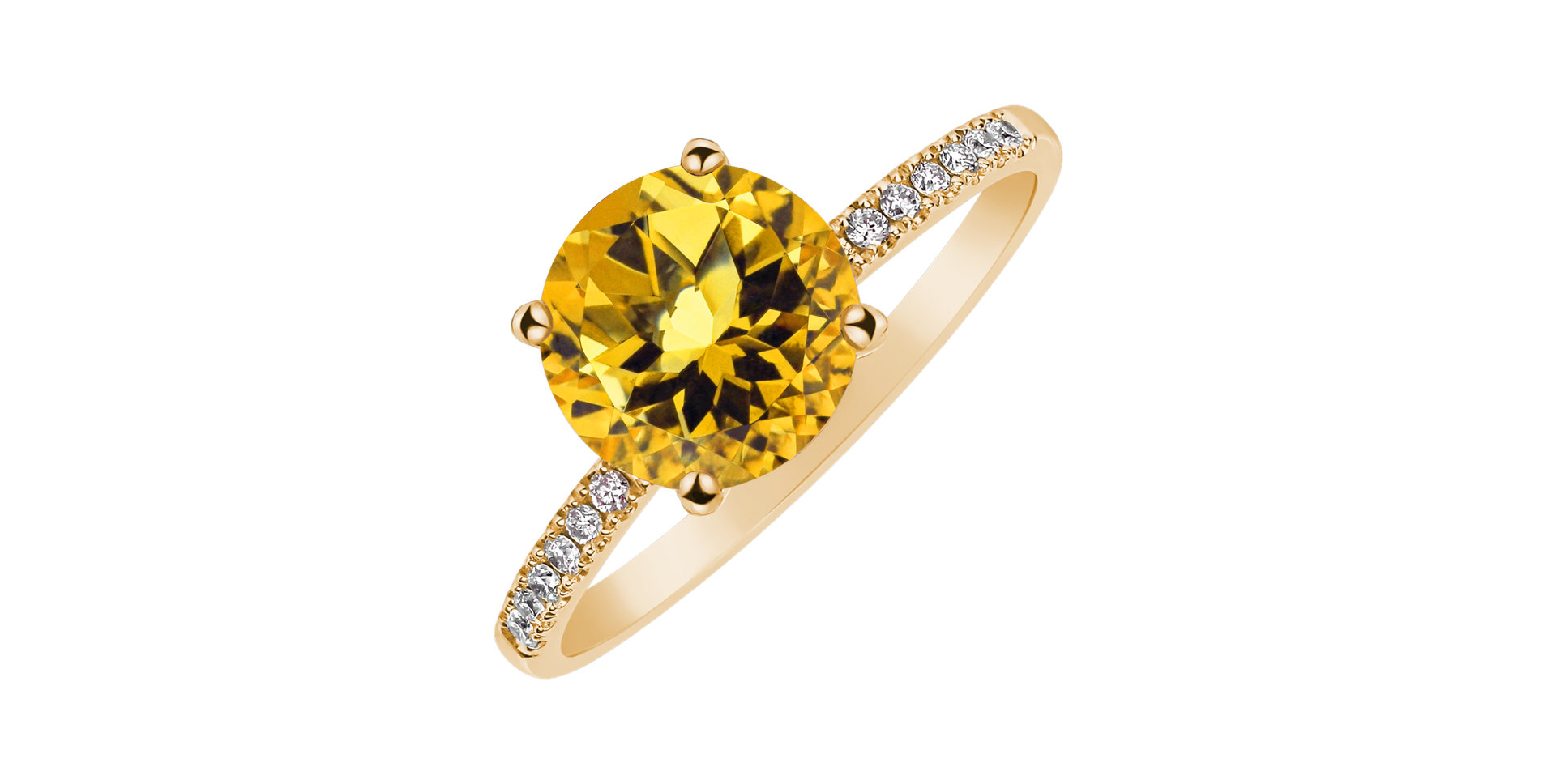 Diamond ring with Citrine Zorabelle