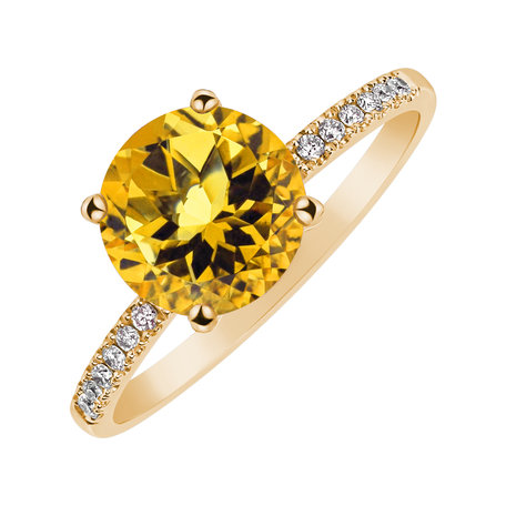 Diamond ring with Citrine Zorabelle