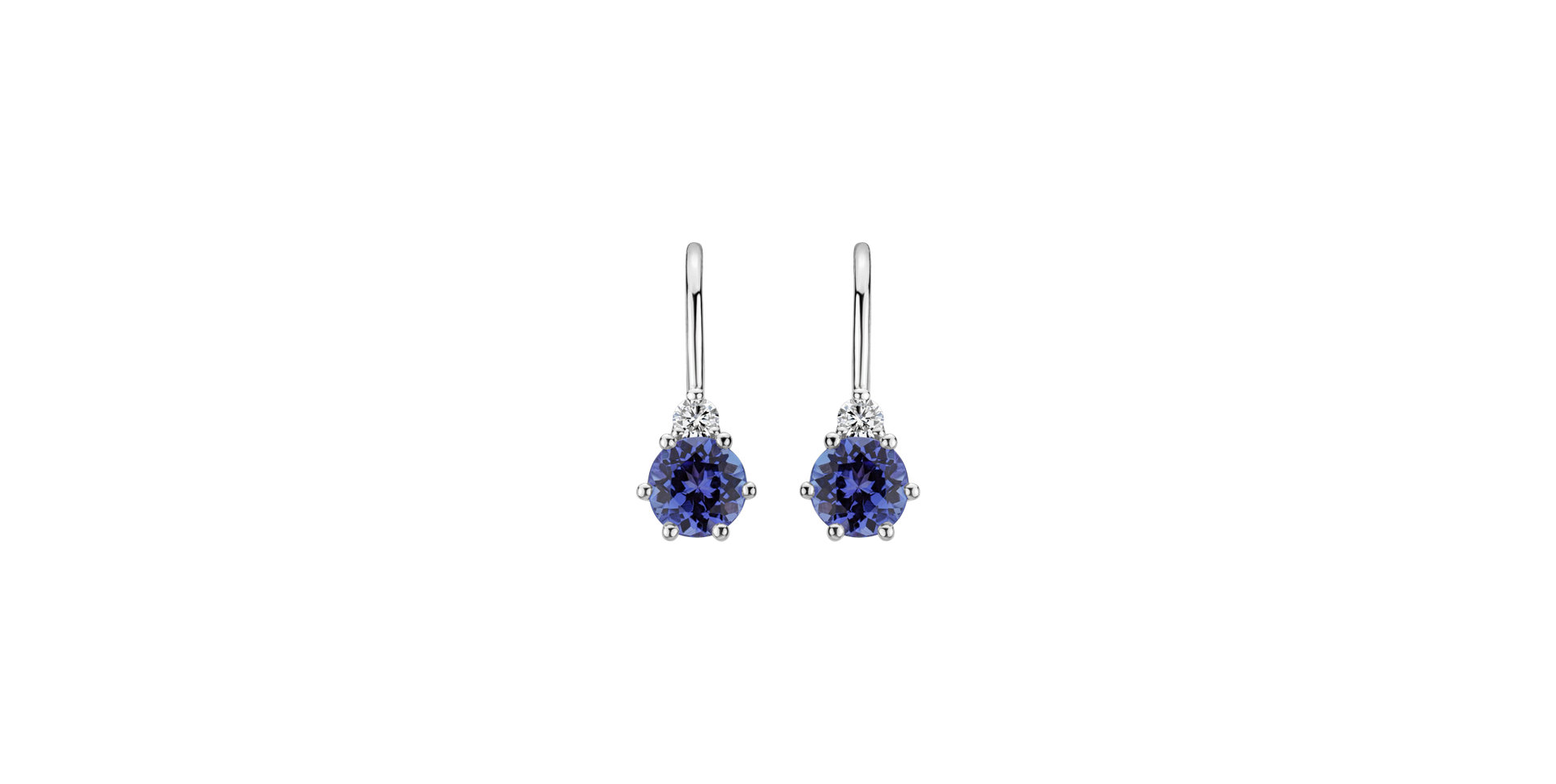 Diamond earrings with Tanzanite Midnight Serenity