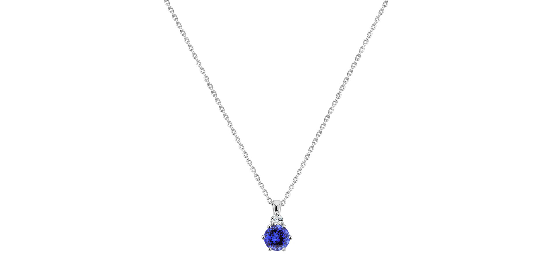 Diamond necklace with Tanzanite Midnight Serenity