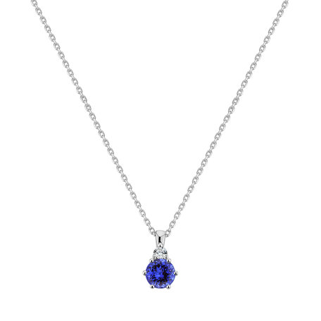 Diamond necklace with Tanzanite Midnight Serenity