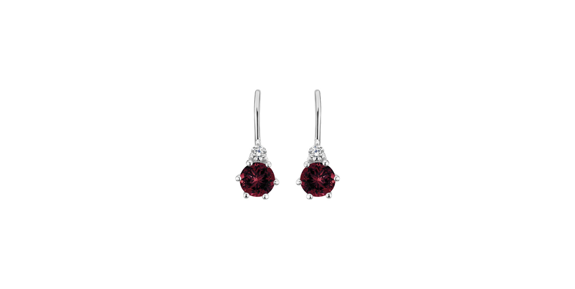 Diamond earrings with Rhodolite Midnight Serenity