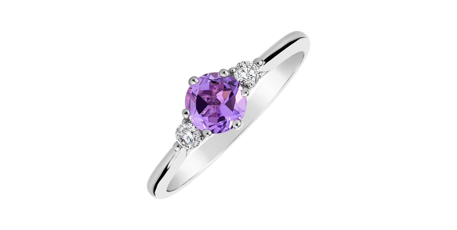 Diamond ring with Amethyst Midnight Serenity