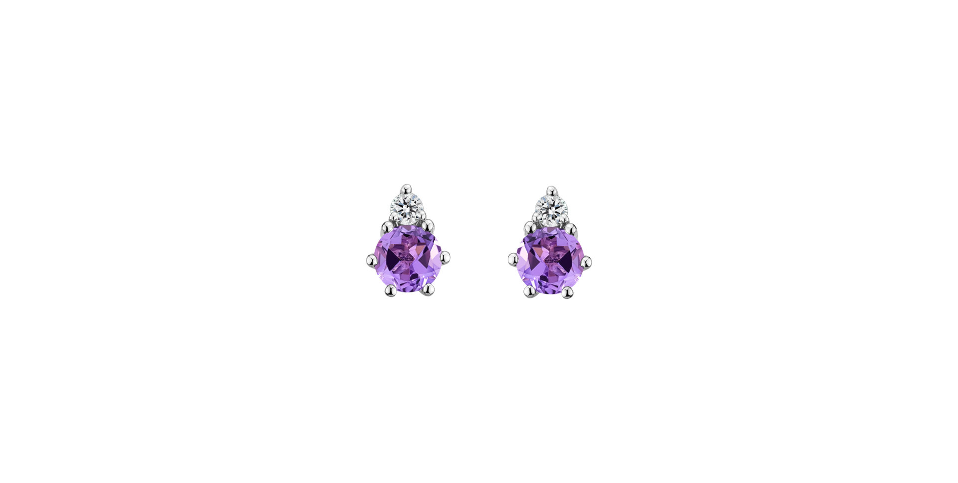 Diamond earrings with Amethyst Midnight Serenity