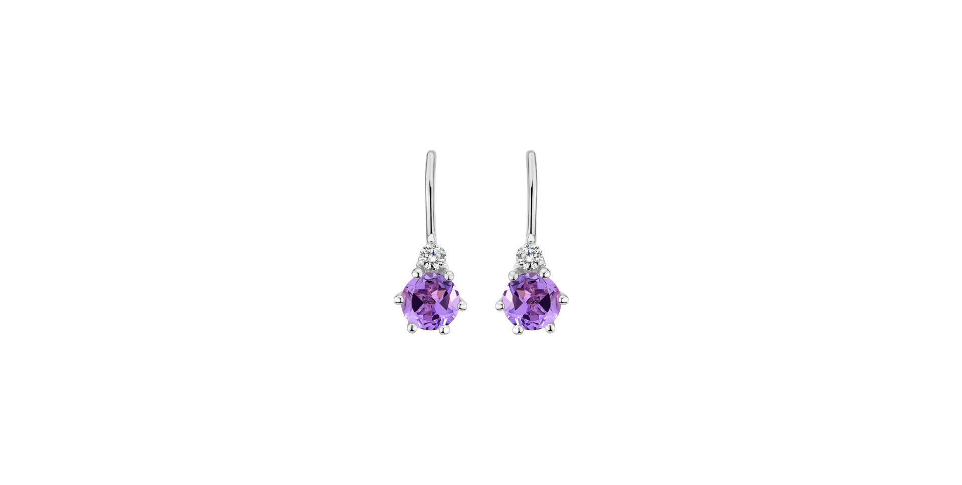 Diamond earrings with Amethyst Midnight Serenity