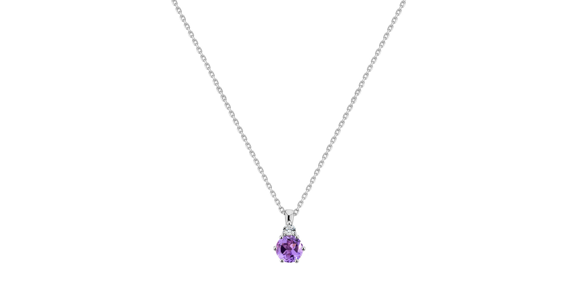 Diamond necklace with Amethyst Midnight Serenity