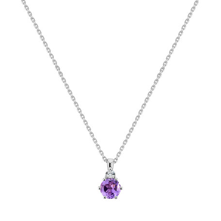 Diamond necklace with Amethyst Midnight Serenity