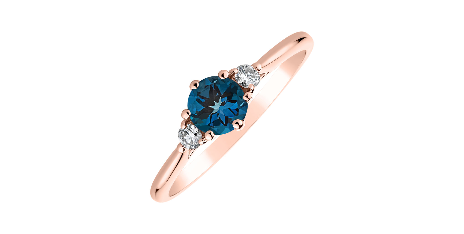 Diamond ring with Topaz Midnight Serenity