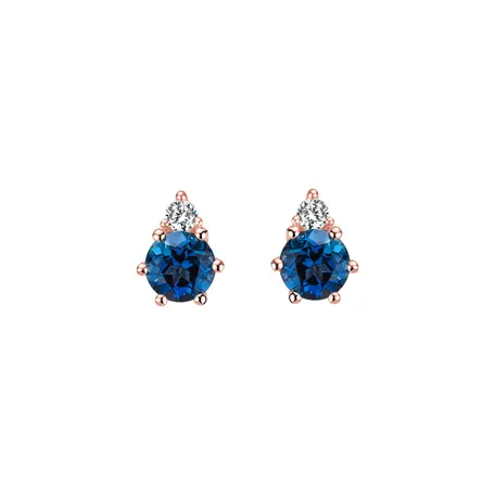 Diamond earrings with Topaz Midnight Serenity