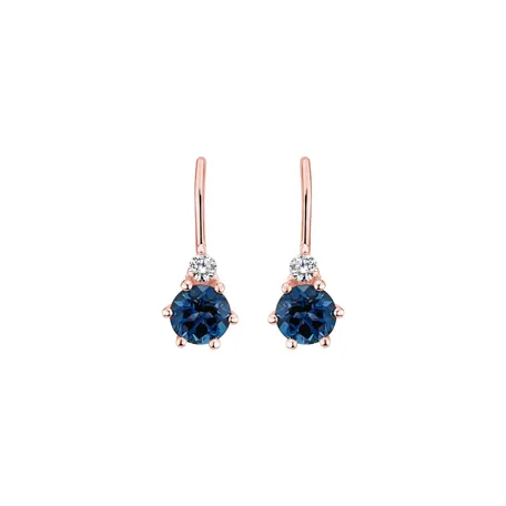 Diamond earrings with Topaz Midnight Serenity