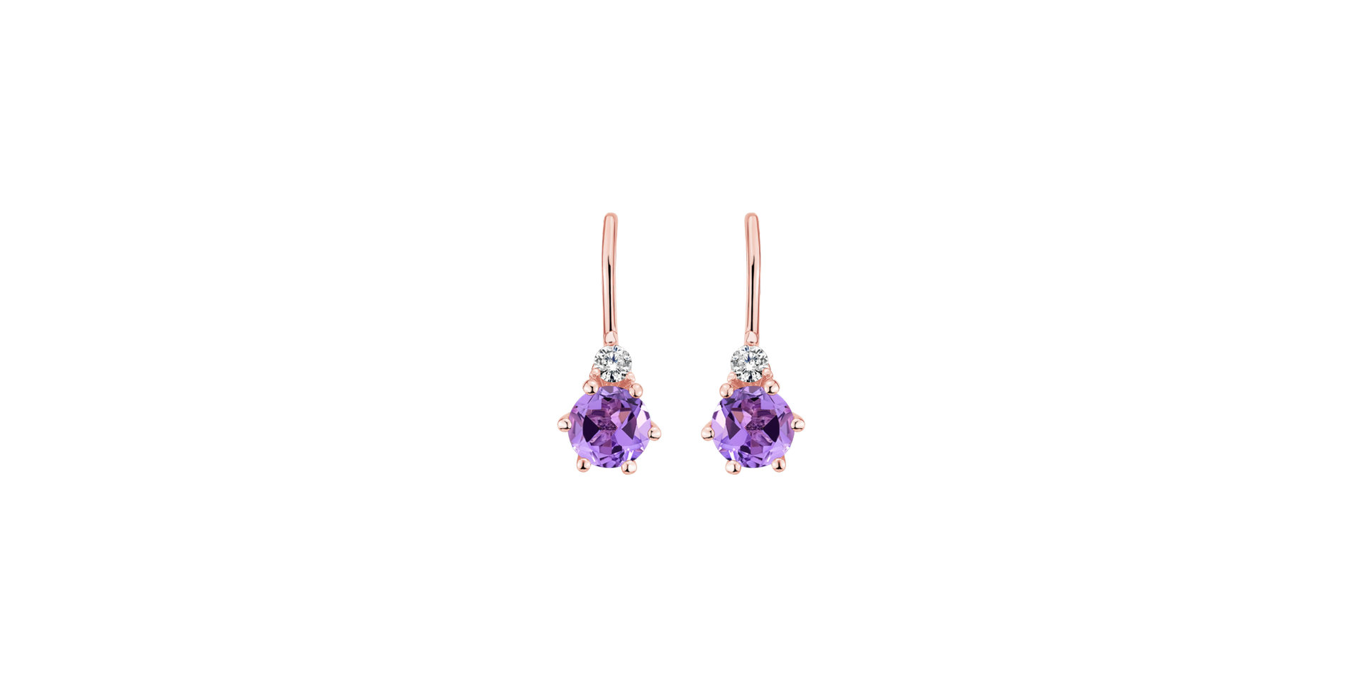 Diamond earrings with Amethyst Midnight Serenity
