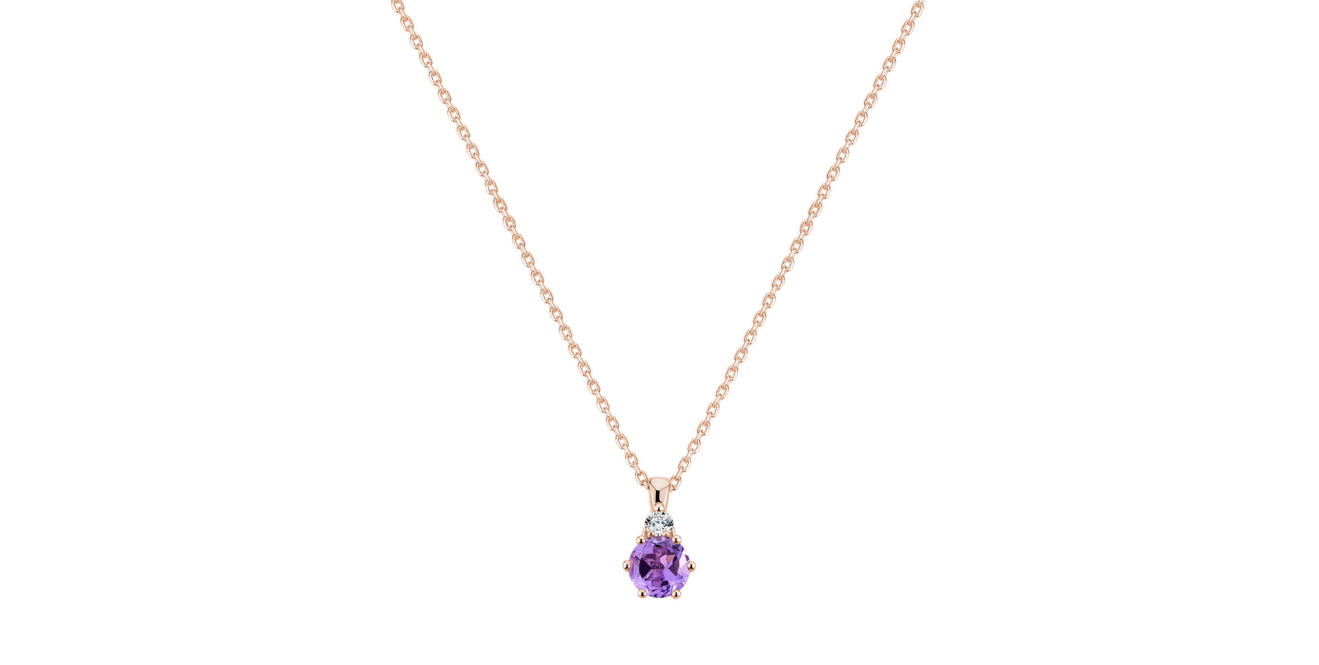 Diamond necklace with Amethyst Midnight Serenity