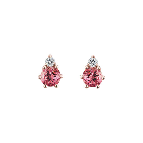 Diamond earrings with Tourmaline Midnight Serenity