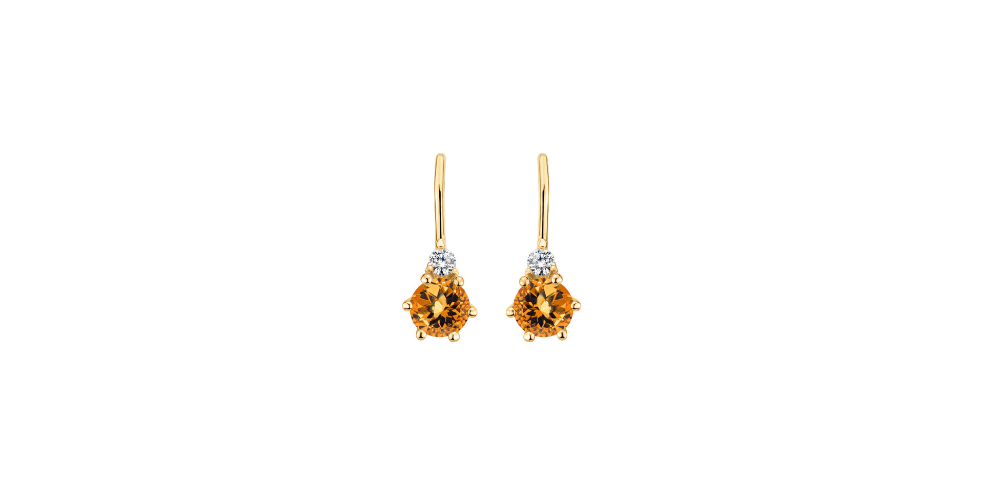 Diamond earrings with Citrine Midnight Serenity