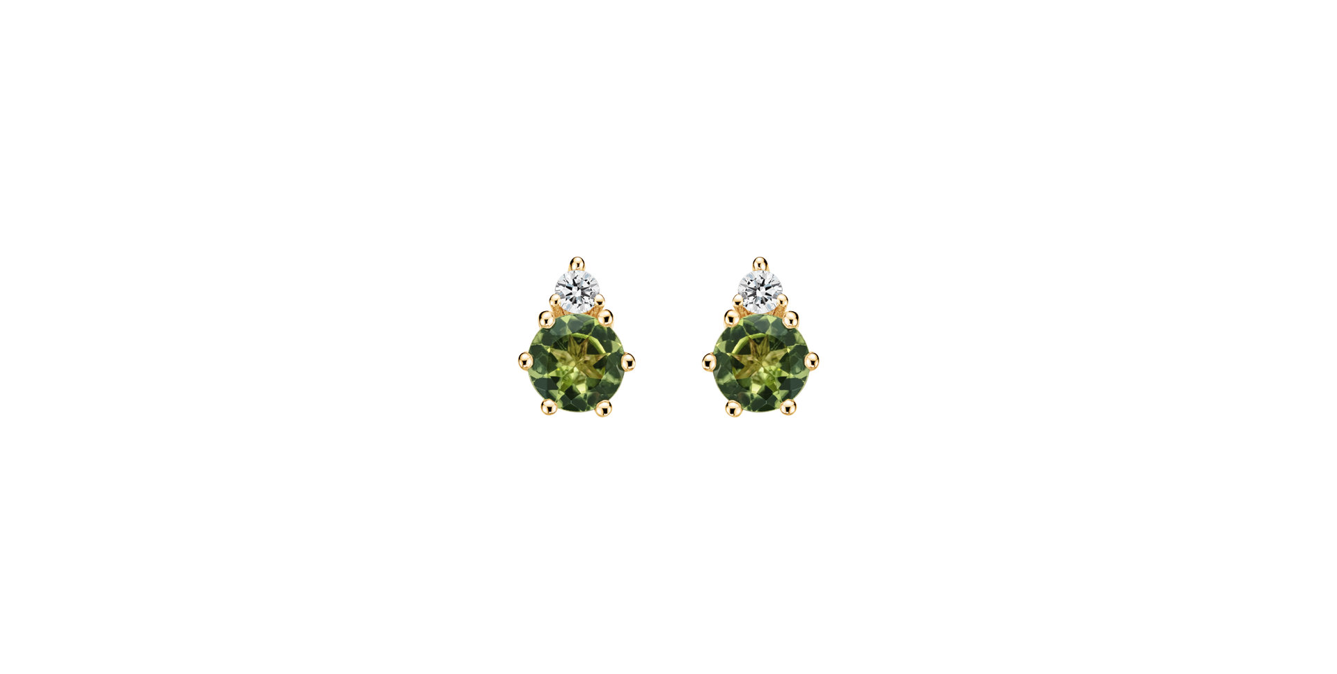 Diamond earrings with Peridote Celestara