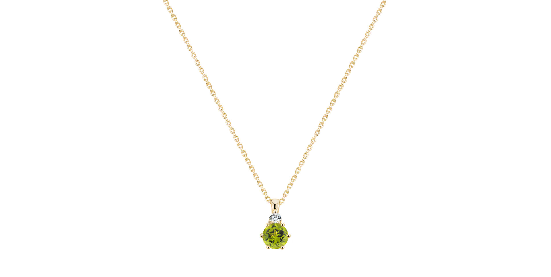 Diamond necklace with Peridot Midnight Serenity