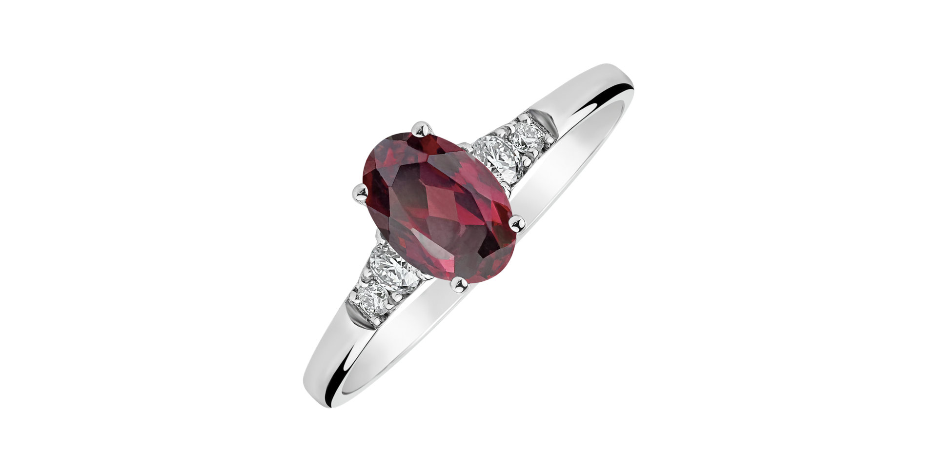 Diamond ring with Rhodolite Melisandra